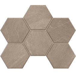 Керамическая плитка Estima Gabbro GB 02 Grey Серая Неполированная Hexagon Мозаика 25х28,5 см