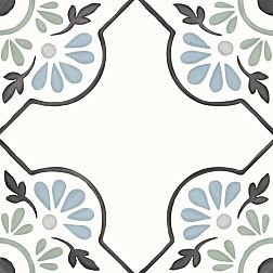 Керамическая плитка Harmony Tanger Blue Petals Микс Матовый Керамогранит 12,3x12,3 см