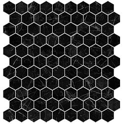Керамическая плитка Vidrepur Supreme Hex Supreme Marquina Мозаика 30,7х31,7