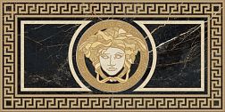 Керамическая плитка Versace Marble 240433 Rosone Levigato Nero S Laurent Панно 58,5х117,2 см