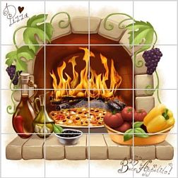 Керамическая плитка Фотоплитка Pizza Панно 40х40 см