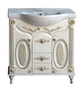 Тумба с раковиной Атолл Наполеон 285 патина золото