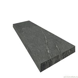 Coliseum Gres Лугано Графит Серая Натуральная Ступень угловая правая 33х90 см