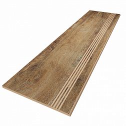 Керамическая плитка Estima Brigantina BG01 Oak Коричневая Матовая Ступень 30х120 см
