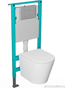 OWL OWLINSTTI.OWLT190304 Инсталляция с унитазом Owl 1975 и с кнопкой Nikel