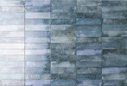 Керамическая плитка RHS Ceramiche (Rondine group) Mojave J91278 Denim Brick Синий Глянцевый Керамогранит 6x25 см