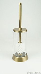 Surya Crystal, напольный ерш с крышкой на металлическом основании 12х12хh36 см, стекло с эффектом волны, светлая бронза, 6604/SB-WAV