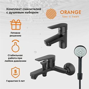 Orange Loop M26-311b. Набор смесителей черный матовый с душевыми аксессуарами