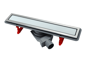 Душевой лоток Pestan Confluo Premium With White Glass Line  450, решетка белое закаленное стекло-сталь 13000281