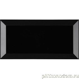 Dar Ceramics Настенная плитка (кабанчик) Biselado Negro Brillo 10x20 см