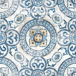 Tuscania Fruhling Dekore Geometrisch Синий Матовый Декор 20x20