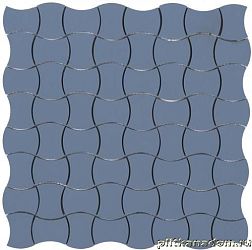 Ce.Si Butterfly Zaffiro Rett Синяя Матовая Ректифицированная Мозаика 2,5x5 30x30 см