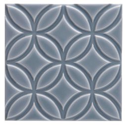 Керамическая плитка Adex Neri ADNE4143 Liso Botanical Storm Blue Синяя Глянцевая Настенная плитка 15х15 см