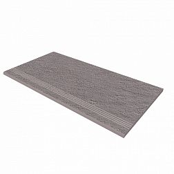 Керамическая плитка Estima Loft Dark Grey LF02 Серая Неполированная Ступень (с насечками) 30x60 см
