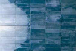 Керамическая плитка RHS Ceramiche (Rondine group) Mojave J91276 Blu Brick Голубой Глянцевый Керамогранит 6x25 см